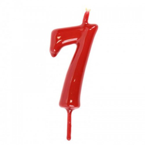 Vela Número 7 Vermelho